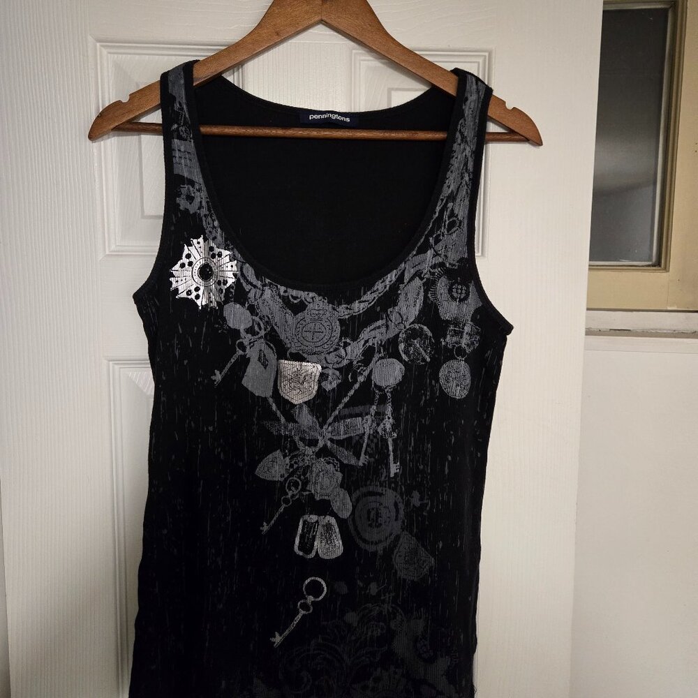 Black Ribbed Penningtons Tank Top (16.5" PTP)